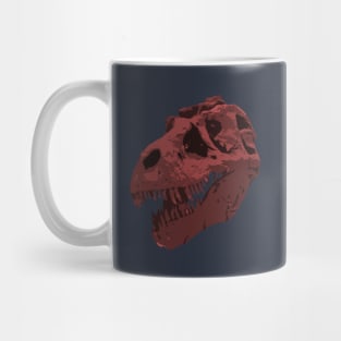 Red T-Rex Dinosaur Fossil Skull Art Mug